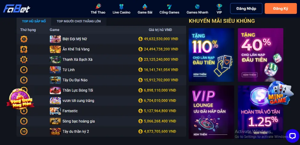 Các chương trình khuyến mãi độc quyền tại 88uu casino